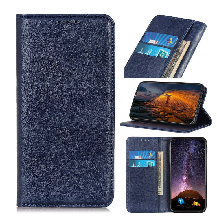For Xiaomi Mi 11 Lite 5G / 4G Magnetic Crazy Horse Texture Horizontal Flip Leather Case with Holder & Card Slots & Wallet(Blue)