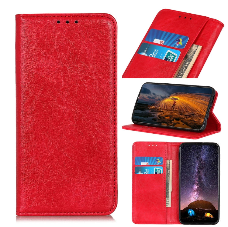 For Xiaomi Mi 11 Lite 5G / 4G Magnetic Crazy Horse Texture Horizontal Flip Leather Case with Holder & Card Slots & Wallet(Red)