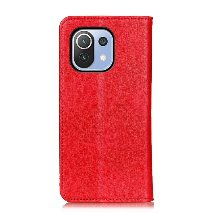 For Xiaomi Mi 11 Lite 5G / 4G Magnetic Crazy Horse Texture Horizontal Flip Leather Case with Holder & Card Slots & Wallet(Red)