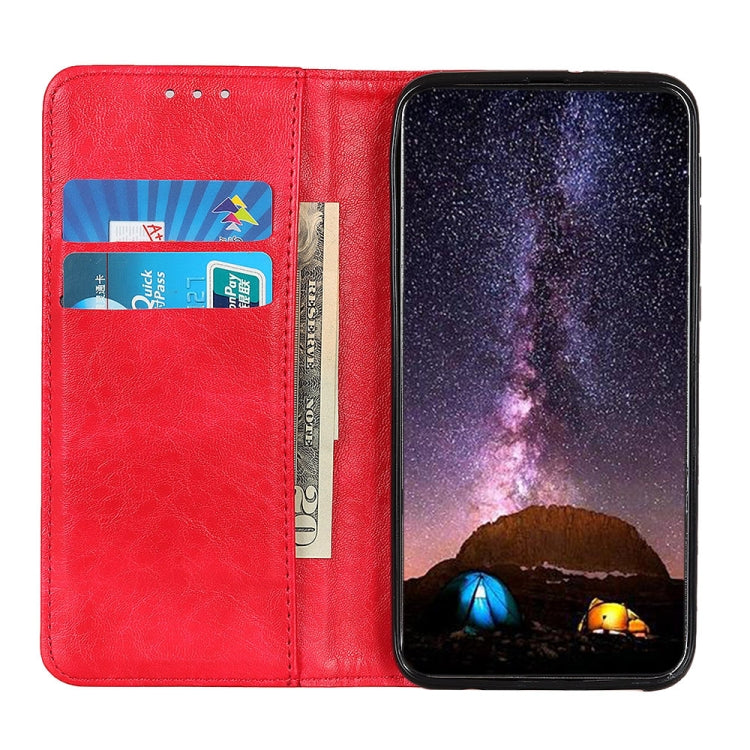 For Xiaomi Mi 11 Lite 5G / 4G Magnetic Crazy Horse Texture Horizontal Flip Leather Case with Holder & Card Slots & Wallet(Red)