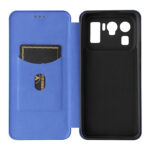 For Xiaomi Mi 11 Ultra Carbon Fiber Texture Horizontal Flip TPU + PC + PU Leather Case with Card Slot(Blue)