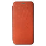 For Xiaomi Mi 11 Ultra Carbon Fiber Texture Horizontal Flip TPU + PC + PU Leather Case with Card Slot(Brown)