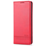 For Xiaomi Mi 11 Ultra AZNS Magnetic Calf Texture Horizontal Flip Leather Case with Card Slots & Holder & Wallet(Red)