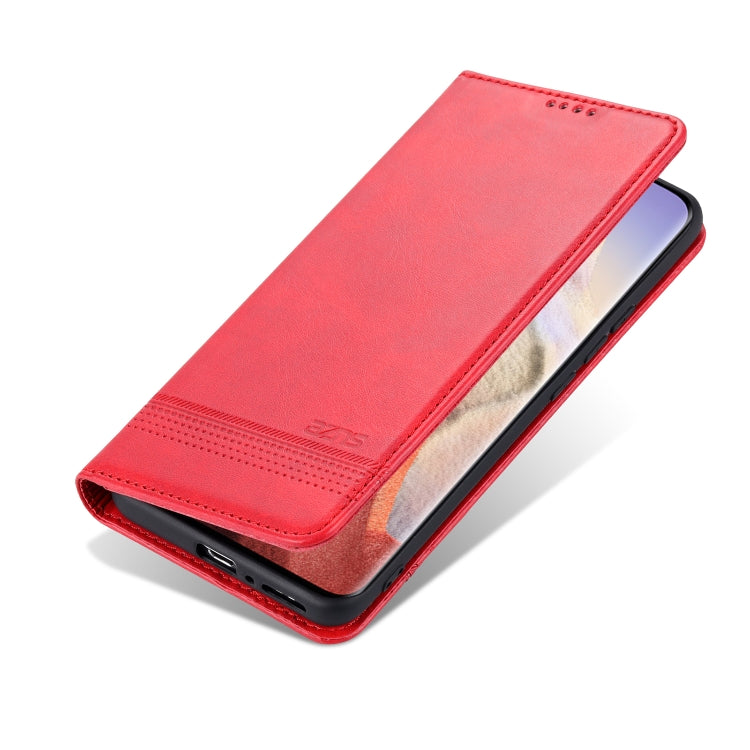 For Xiaomi Mi 11 Ultra AZNS Magnetic Calf Texture Horizontal Flip Leather Case with Card Slots & Holder & Wallet(Red)