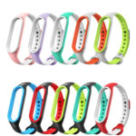 For Xiaomi Mi Band 6 / Band 5  Two-color Silicone Breathable Replacement Watchbands(Purple White)