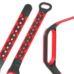 For Xiaomi Mi Band 6 / Band 5 Two-color Silicone Breathable Replacement Watchbands(Black Red)