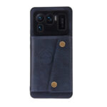 For Xiaomi Mi 11 Ultra Double Buckle PU + TPU Shockproof Magnetic Protective Case with Card Slot & Holder(Blue)