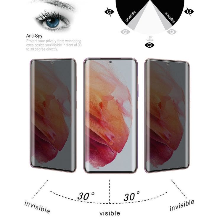 For Samsung Galaxy S21 5G 0.3mm 9H Surface Hardness 3D Curved Surface Privacy Glass Film