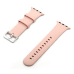 Silver Buckle Silicone Watch Band For Apple Watch Series 8&7 41mm / SE 2&6&SE&5&4 40mm / 3&2&1 38mm(Pink Sand)