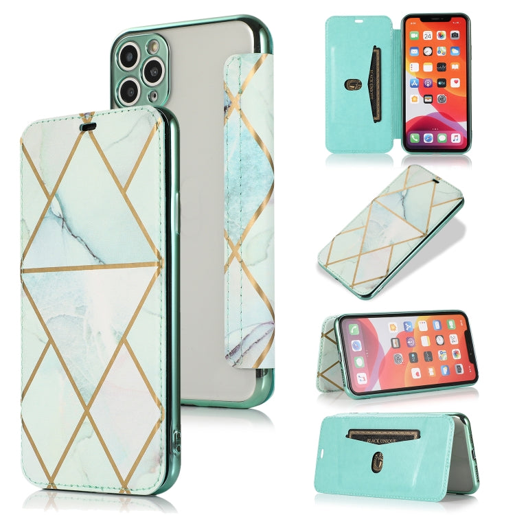 Bronzing Plating PU + TPU Horizontal Flip Leather Case with Holder & Card Slot For iPhone 11 Pro Max(Green)