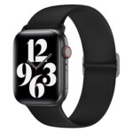 Elasticity Silicone Strap Watch Band For Apple Watch Series 8&7 41mm / SE 2&6&SE&5&4 40mm / 3&2&1 38mm(Black)