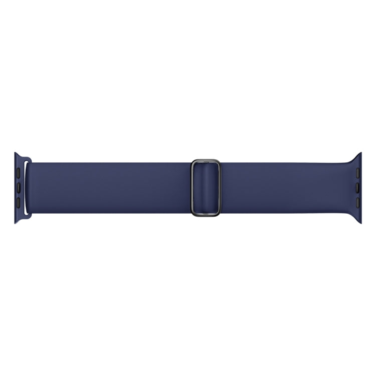 Elasticity Silicone Strap Watch Band For Apple Watch Series 8&7 41mm / SE 2&6&SE&5&4 40mm / 3&2&1 38mm(Dark Blue)