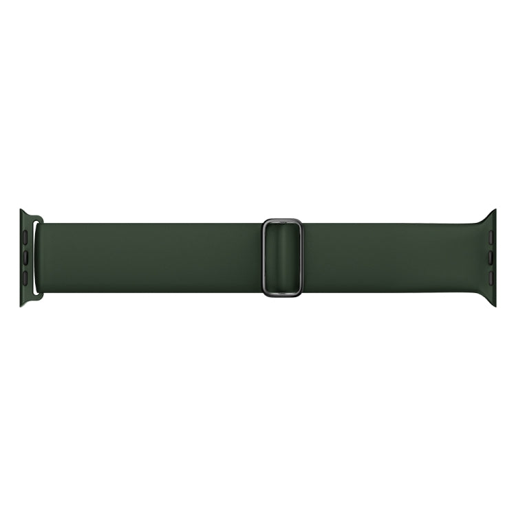 Elasticity Silicone Strap Watch Band For Apple Watch Series 8&7 41mm / SE 2&6&SE&5&4 40mm / 3&2&1 38mm(Dark Green)