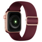 Elasticity Silicone Strap Watch Band For Apple Watch Series 8&7 41mm / SE 2&6&SE&5&4 40mm / 3&2&1 38mm(Wine Red)