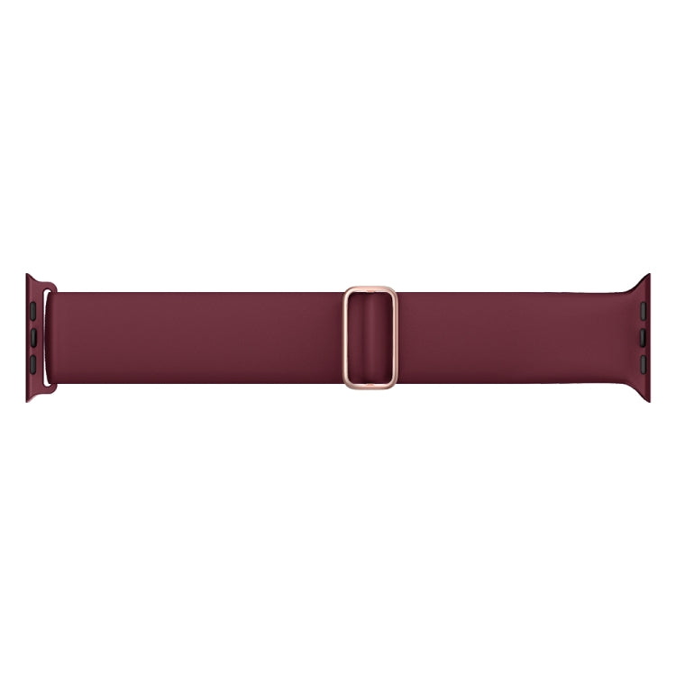 Elasticity Silicone Strap Watch Band For Apple Watch Series 8&7 41mm / SE 2&6&SE&5&4 40mm / 3&2&1 38mm(Wine Red)