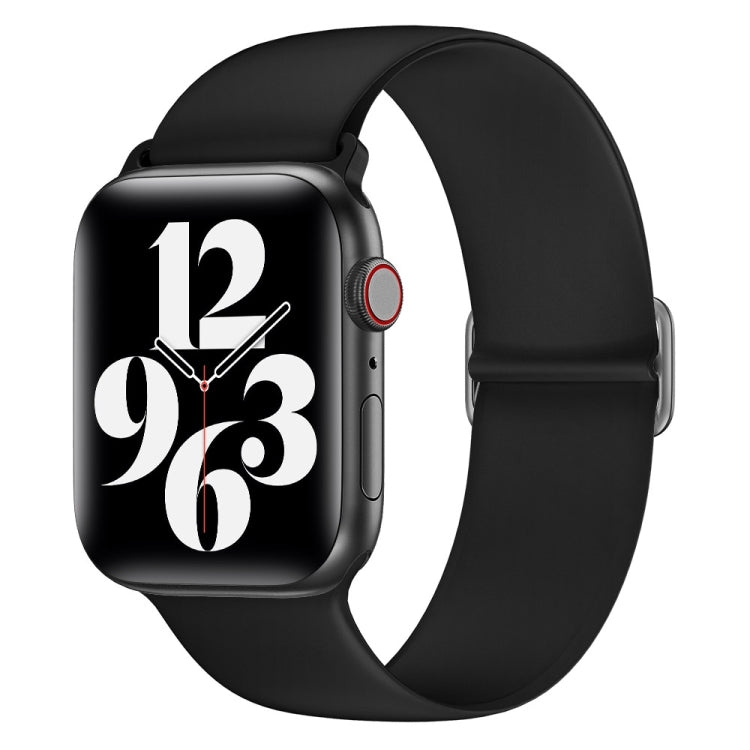 Elasticity Silicone Strap Watch Band For Apple Watch Ultra 49mm / Series 8&7 45mm / SE 2&6&SE&5&4 44mm / 3&2&1 42mm(Black)