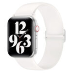 Elasticity Silicone Strap Watch Band For Apple Watch Ultra 49mm / Series 8&7 45mm / SE 2&6&SE&5&4 44mm / 3&2&1 42mm(White)