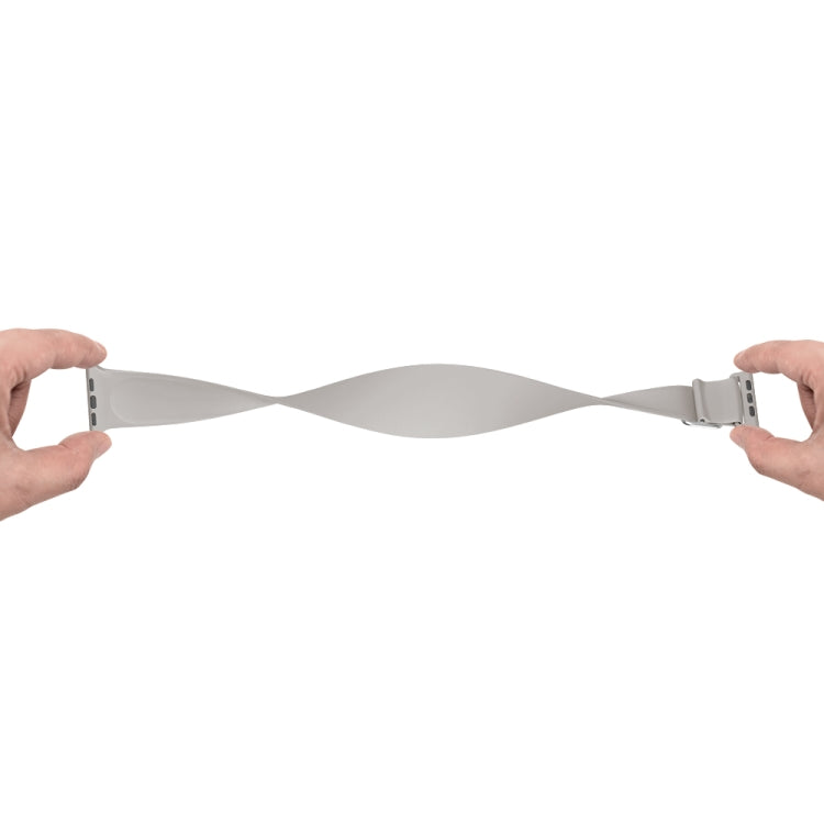 Elasticity Silicone Strap Watch Band For Apple Watch Ultra 49mm / Series 8&7 45mm / SE 2&6&SE&5&4 44mm / 3&2&1 42mm(Grey)