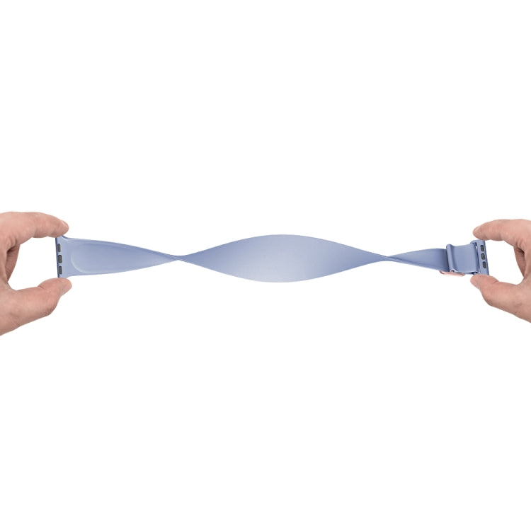 Elasticity Silicone Strap Watch Band For Apple Watch Ultra 49mm / Series 8&7 45mm / SE 2&6&SE&5&4 44mm / 3&2&1 42mm(Lavender Grey)