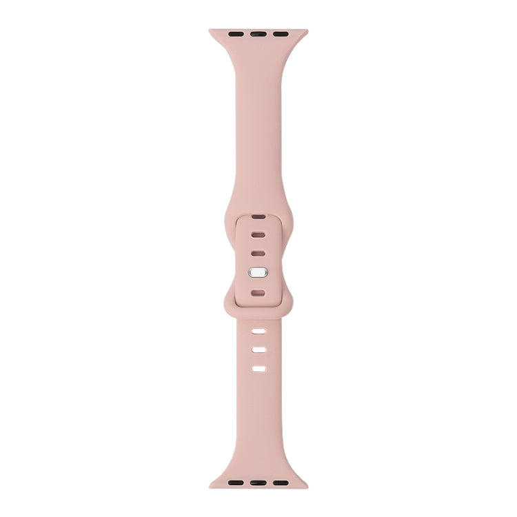 Slimming 8-buckle Silicone Watch Band For Apple Watch Series 8&7 41mm / SE 2&6&SE&5&4 40mm / 3&2&1 38mm(Pink Sand)
