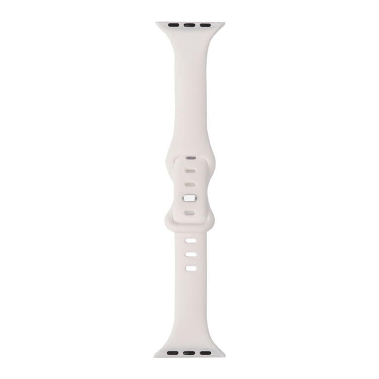 Slimming 8-buckle Silicone Watch Band For Apple Watch Series 8&7 41mm / SE 2&6&SE&5&4 40mm / 3&2&1 38mm(White)