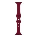 Slimming 8-buckle Silicone Watch Band For Apple Watch Series 8&7 41mm / SE 2&6&SE&5&4 40mm / 3&2&1 38mm(Wine Red)