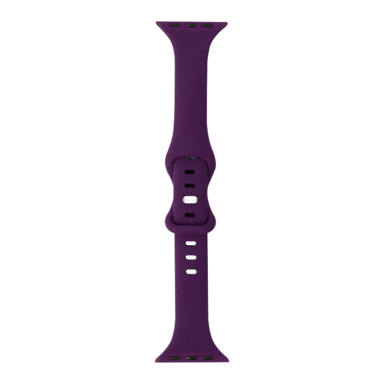 Slimming 8-buckle Silicone Watch Band For Apple Watch Series 8&7 41mm / SE 2&6&SE&5&4 40mm / 3&2&1 38mm(Dark Purple)