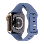 Slimming 8-buckle Silicone Watch Band For Apple Watch Series 8&7 41mm / SE 2&6&SE&5&4 40mm / 3&2&1 38mm(Dark Purple)