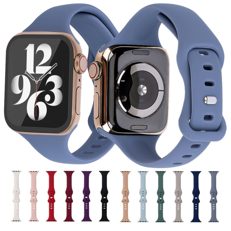 Slimming 8-buckle Silicone Watch Band For Apple Watch Series 8&7 41mm / SE 2&6&SE&5&4 40mm / 3&2&1 38mm(Pink Sand)