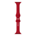 Slimming 8-buckle Silicone Watch Band For Apple Watch Ultra 49mm / Series 8&7 45mm / SE 2&6&SE&5&4 44mm / 3&2&1 42mm(Red)