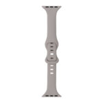 Slimming 8-buckle Silicone Watch Band For Apple Watch Ultra 49mm / Series 8&7 45mm / SE 2&6&SE&5&4 44mm / 3&2&1 42mm(Light Grey)