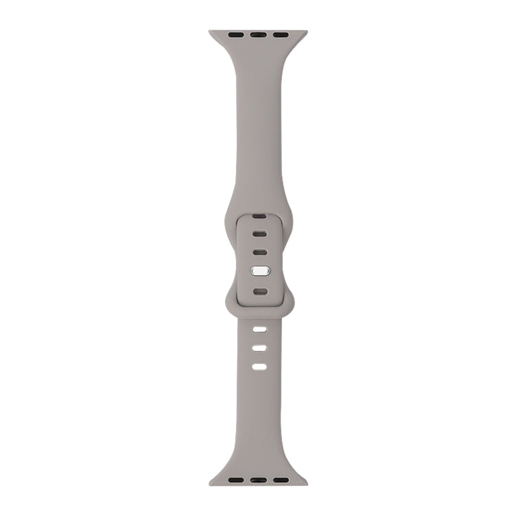 Slimming 8-buckle Silicone Watch Band For Apple Watch Ultra 49mm / Series 8&7 45mm / SE 2&6&SE&5&4 44mm / 3&2&1 42mm(Light Grey)