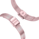 14mm Seven-beads Double Safety Buckle Slim Steel Watch Band For Apple Watch Ultra 49mm / Series 8&7 45mm / SE 2&6&SE&5&4 44mm / 3&2&1 42mm(Rose Pink)