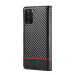 LC.IMEEKE Carbon Fiber PU + TPU Horizontal Flip Leather Case with Holder & Card Slot & Wallet For Samsung Galaxy S20(Horizontal Black)