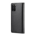 LC.IMEEKE Carbon Fiber PU + TPU Horizontal Flip Leather Case with Holder & Card Slot & Wallet For Samsung Galaxy S20(Vertical Black)