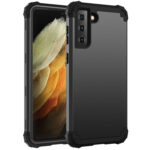 For Samsung Galaxy S21 Ultra 5G 3 in 1 Shockproof PC + Silicone Protective Case(Black)