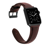 For Apple Watch Ultra 49mm / Series 8&7 45mm / SE 2&6&SE&5&4 44mm / 3&2&1 42mm Oil Wax Genuine Leather Strap Watch Band(Red Brown)