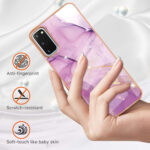 For Samsung Galaxy S20 Electroplating Marble Pattern Dual-side IMD TPU Shockproof Case(Purple 001)