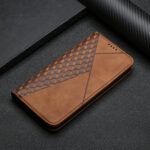 For Samsung Galaxy S20 Diamond Pattern Splicing Skin Feel Magnetic Horizontal Flip Leather Case with Card Slots & Holder & Wallet(Brown)