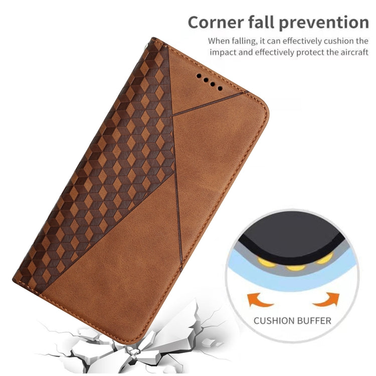 For Samsung Galaxy S20 Diamond Pattern Splicing Skin Feel Magnetic Horizontal Flip Leather Case with Card Slots & Holder & Wallet(Brown)