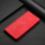 For Samsung Galaxy S20 Diamond Pattern Splicing Skin Feel Magnetic Horizontal Flip Leather Case with Card Slots & Holder & Wallet(Red)