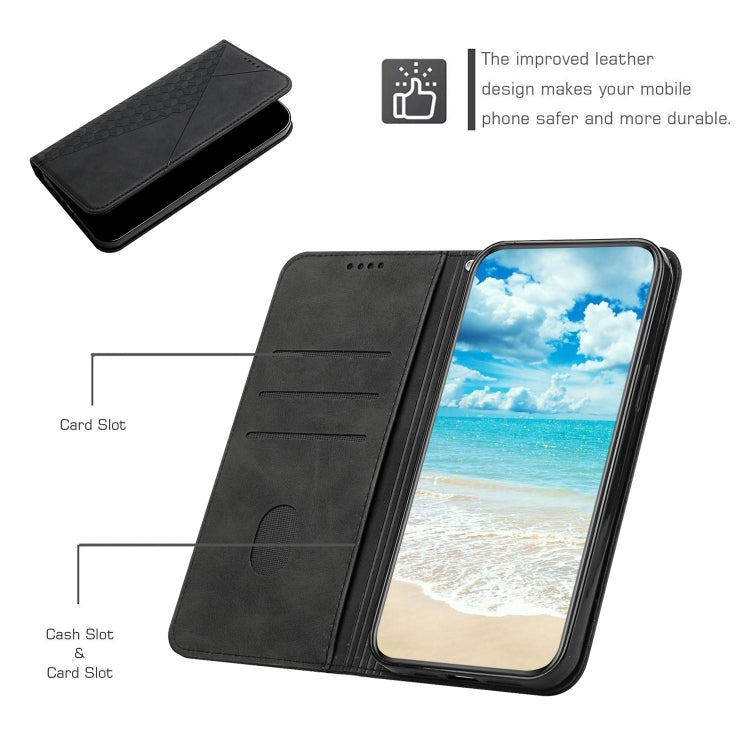 For Samsung Galaxy S20 Diamond Pattern Splicing Skin Feel Magnetic Horizontal Flip Leather Case with Card Slots & Holder & Wallet(Black)