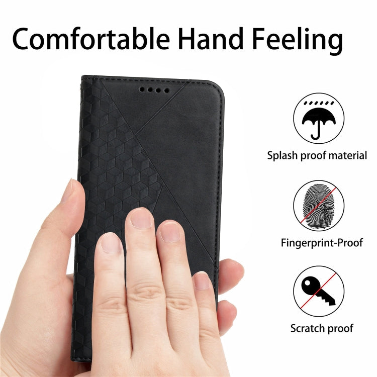 For Samsung Galaxy S20 Diamond Pattern Splicing Skin Feel Magnetic Horizontal Flip Leather Case with Card Slots & Holder & Wallet(Black)