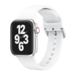 Single-color Silicone Buckle Strap Watch Band For Apple Watch Series 8&7 41mm / SE 2&6&SE&5&4 40mm / 3&2&1 38mm(White)