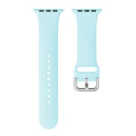 Single-color Silicone Buckle Strap Watch Band For Apple Watch Series 8&7 41mm / SE 2&6&SE&5&4 40mm / 3&2&1 38mm(Emerald Green)