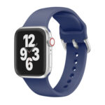 Single-color Silicone Buckle Strap Watch Band For Apple Watch Series 8&7 41mm / SE 2&6&SE&5&4 40mm / 3&2&1 38mm(Navy Blue)