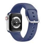 Single-color Silicone Buckle Strap Watch Band For Apple Watch Series 8&7 41mm / SE 2&6&SE&5&4 40mm / 3&2&1 38mm(Navy Blue)
