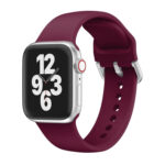 Single-color Silicone Buckle Strap Watch Band For Apple Watch Series 8&7 41mm / SE 2&6&SE&5&4 40mm / 3&2&1 38mm(Wine Red)