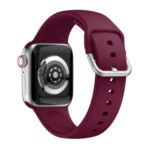 Single-color Silicone Buckle Strap Watch Band For Apple Watch Series 8&7 41mm / SE 2&6&SE&5&4 40mm / 3&2&1 38mm(Wine Red)