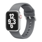 Single-color Silicone Buckle Strap Watch Band For Apple Watch Series 8&7 41mm / SE 2&6&SE&5&4 40mm / 3&2&1 38mm(Dark Grey)